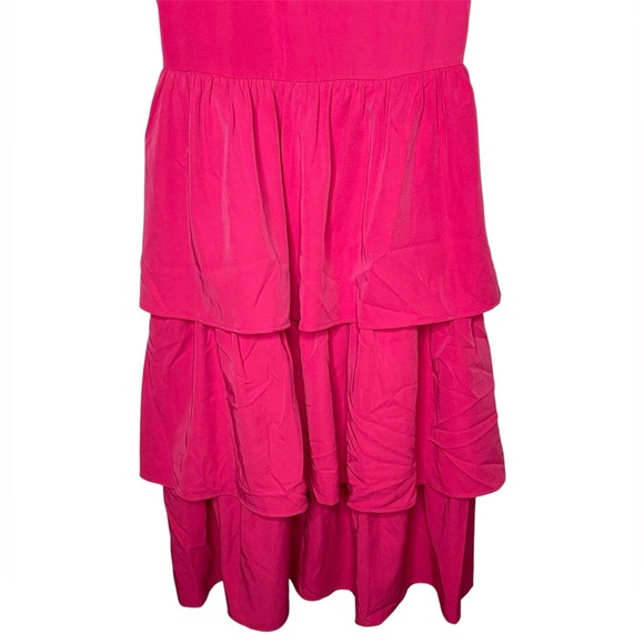 NWT SUGARLIPS Sweet Nothing Tiered Midi Dress  in Fuchsia Pink Size Medium - Picture 5 of 16